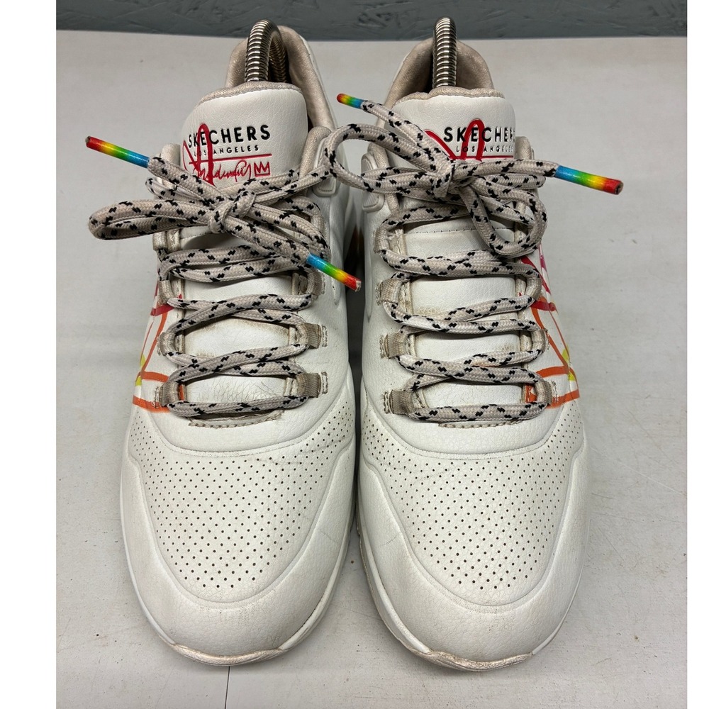Skechers Uno Floating Love Sneakers Women's White Hearts Rainbow Casual Shoes 9 - Picture 4 of 16